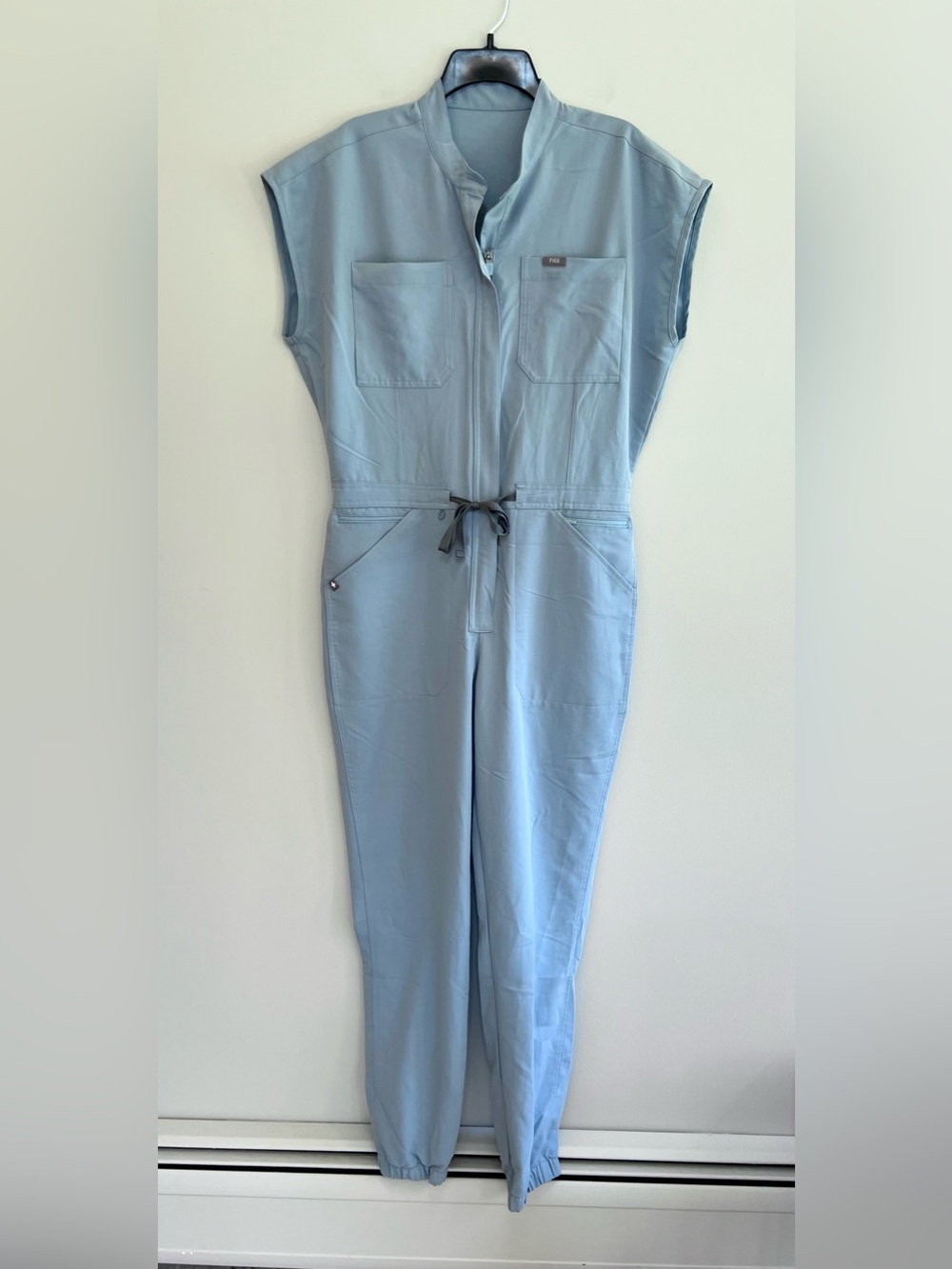 FIGS Rafaela Jogger High Rise Scrub Jumpsuit Light Blue Gray (PO: #4134), size M - Picture 3 of 9